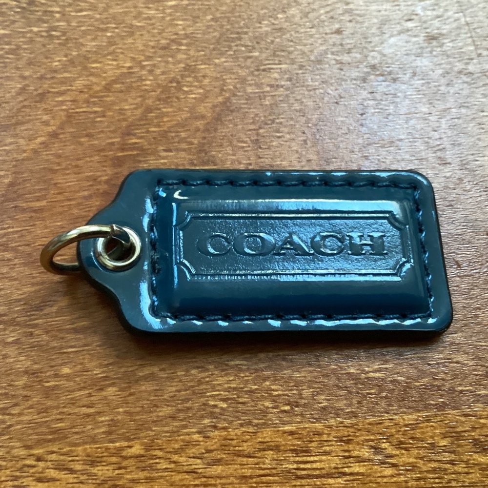Coach Navy Blue Bag Tag Hang Tag